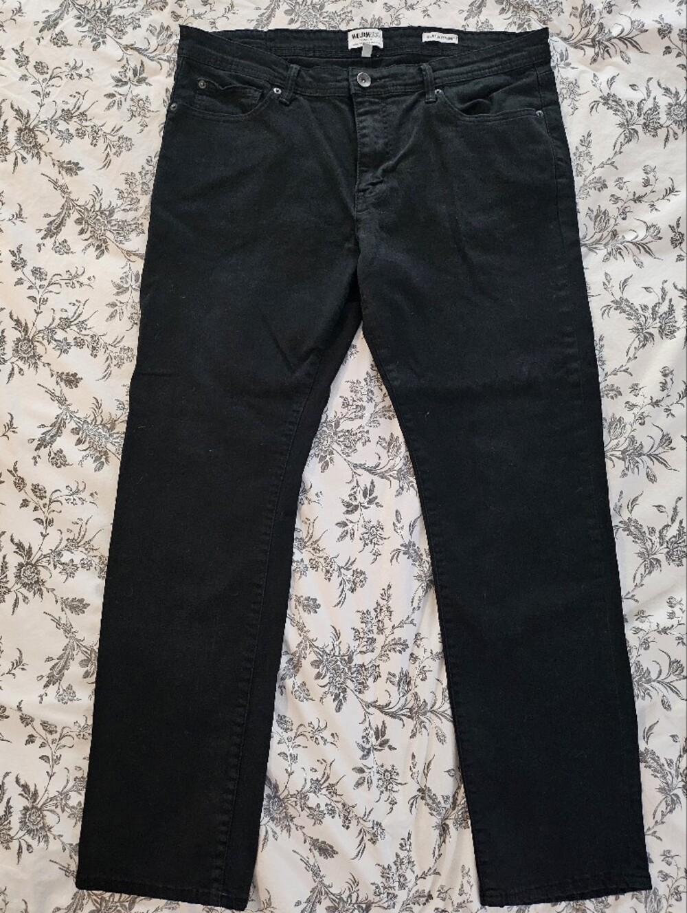 Men's Black Straight-Leg Jeans